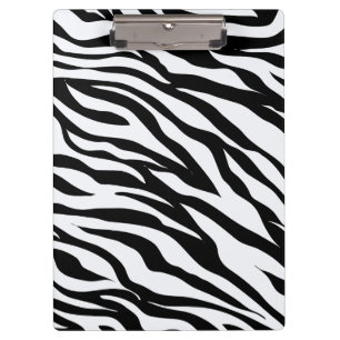 Schwarz-Weiß-Zebra-Tiermusterdruck Klemmbrett