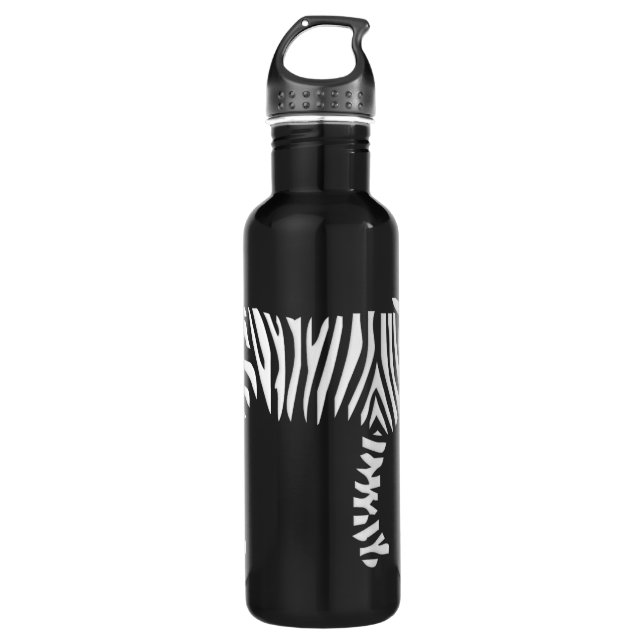Schwarz-Weiß-Zebra Trinkflasche (Vorderseite)