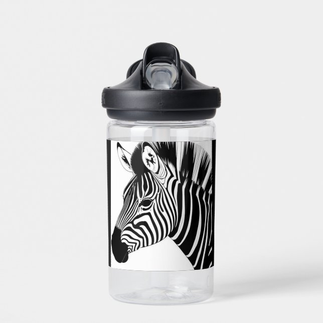 Schwarz-Weiß-Zebra Trinkflasche (Vorne)