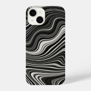 Schwarz-Weiß-Zebra-Wavy-Abstraktion iPhone 14 Hülle