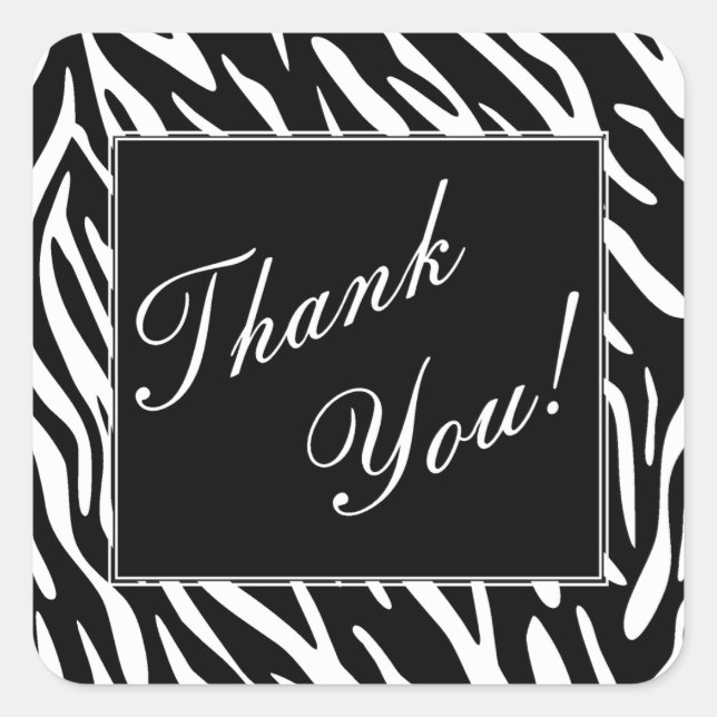 Schwarz-Weiß-Zebrastreifen Danke Stickers (Vorderseite)