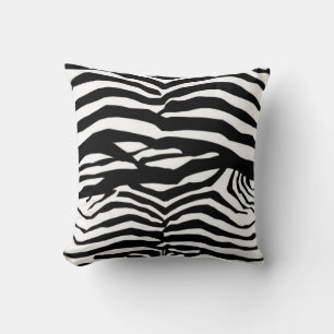Schwarz-Weiß-Zebrastreifen-Kissen Kissen