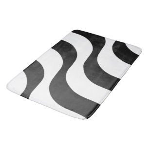 Schwarz + Weiß Zebrastreifen Muster modern Badematte
