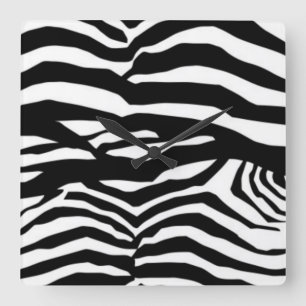Schwarz-Weiß-Zebrastreifen Quadratische Wanduhr