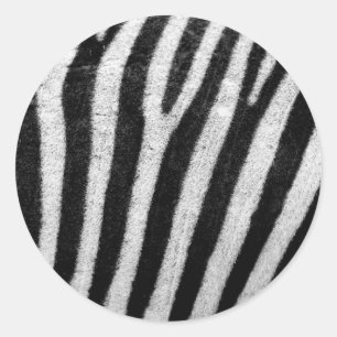Schwarz-Weiß-Zebrastreifen Runder Aufkleber