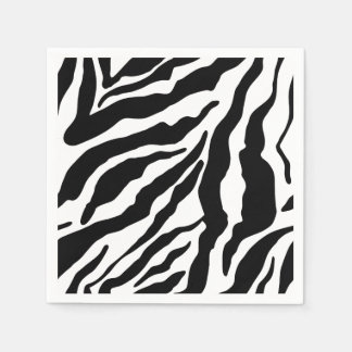 Schwarz-Weiß-Zebrastreifen Safari-Tierdruck Serviette