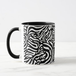 Schwarz-Weiß-Zebrastreifen Tasse