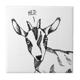 Schwarz-Weiß-Zeichn des Sprichworts "Hej!" Fliese