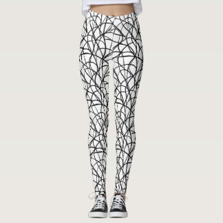 Schwarz-Weiß-zeitgenössische Kunst Leggings