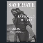 Schwarz-Weiß-Zeitschrift Cover Foto Hochzeit Magnet<br><div class="desc">Foto für Hochzeitsmagneten in Schwarz und Weiß</div>