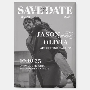 Schwarz-Weiß-Zeitschrift Cover Foto Hochzeit Magnet