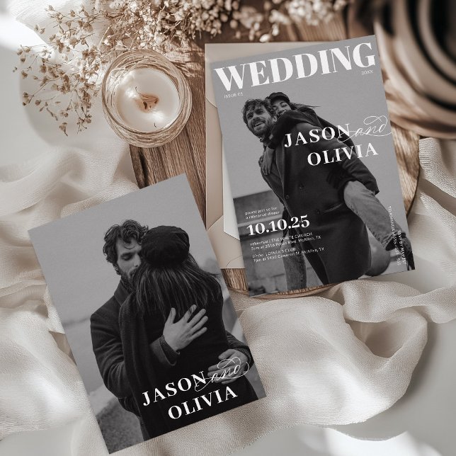 Schwarz-Weiß-Zeitschrift Cover Probe Dinner Einladung (Von Creator hochgeladen)