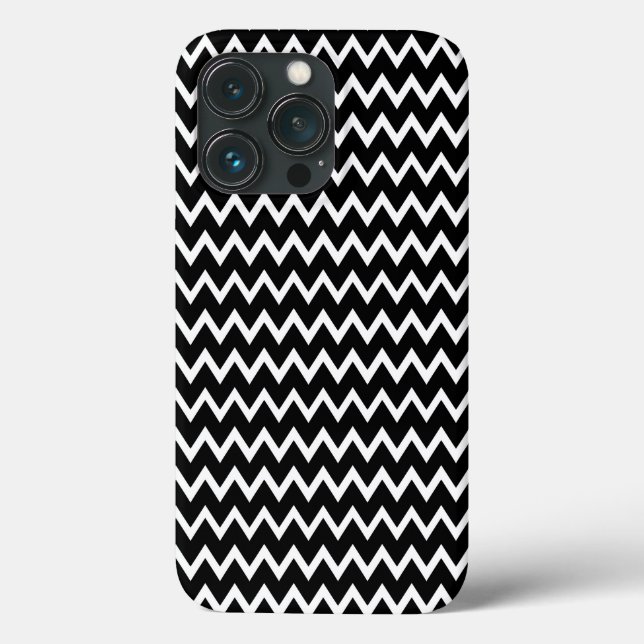 Schwarz-Weiß-Zickzack Case-Mate iPhone Hülle (Rückseite)