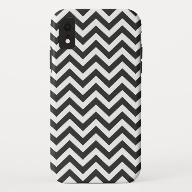 Schwarz-weiß Zickzack Case-Mate iPhone Hülle (Rückseite)