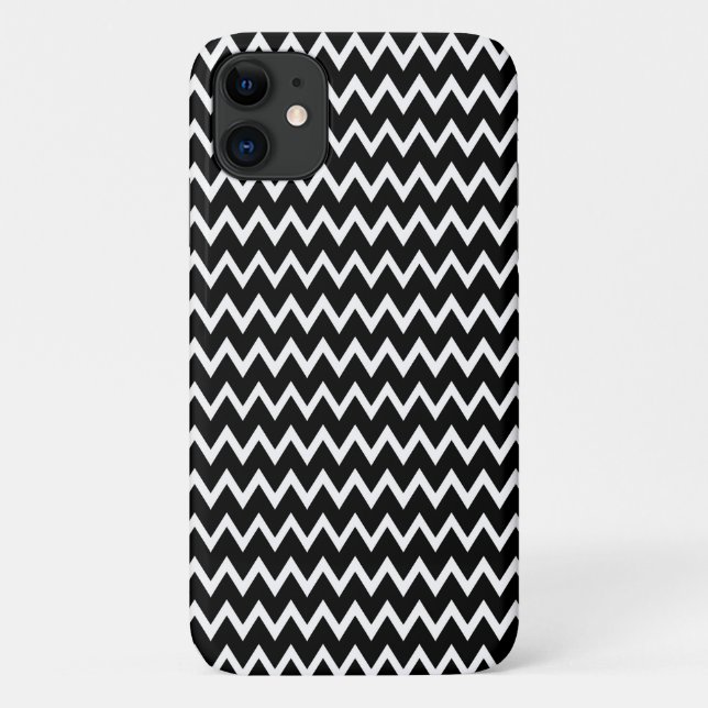 Schwarz-Weiß-Zickzack Case-Mate iPhone Hülle (Rückseite)