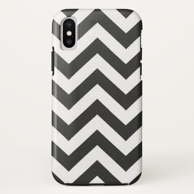 Schwarz-weiß Zickzack Case-Mate iPhone Hülle (Rückseite)