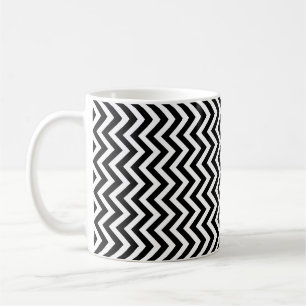 Schwarz-Weiß-Zickzack Muster Kaffeetasse