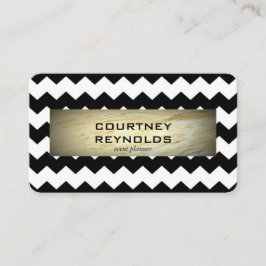 Schwarz-Weiß-Zickzack Muster-Marmor Visitenkarte