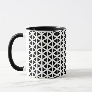 Schwarz-Weiß-Zickzack Muster Tasse