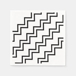 Schwarz weiß Zickzack Serviette