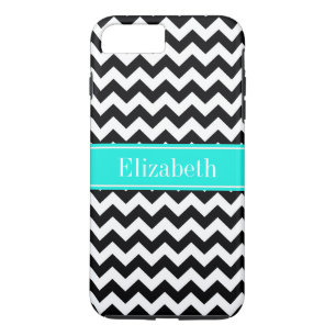 Schwarz-weiß Zickzack Zig Zag Brauch Aqua Name Mon Case-Mate iPhone Hülle