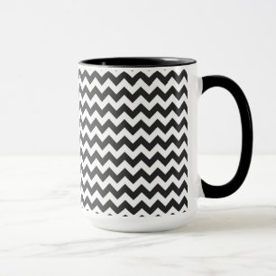 Schwarz-Weiß-Zickzack Zigzag-Muster Tasse