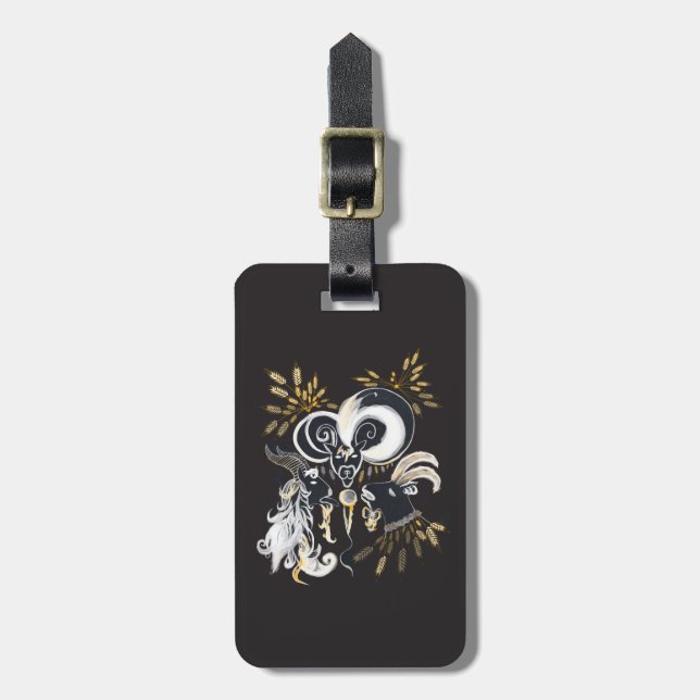 Schwarz-Weiß-Ziegenfarbe Gepäckanhänger (Vorderseite vertikal)