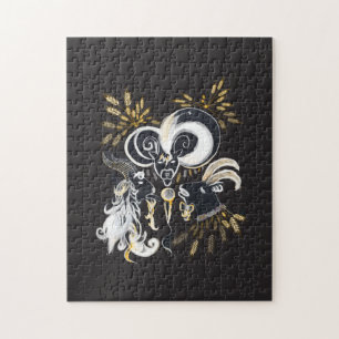 Schwarz-Weiß-Ziegenfarbe Puzzle