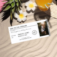 Schwarz-Weiß-Ziel mit Foto Save the Date