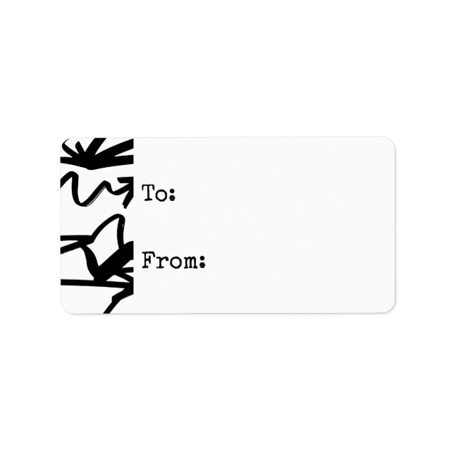 Schwarz-Weiß-Zig-Zag-Pfeile - Geschenkmarke Adressaufkleber (Vorne)