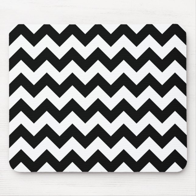 Schwarz-Weiß-Zigzag Mousepad (Vorne)