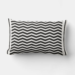 Schwarz-Weiß Zigzag Muster Lumbar Kissen