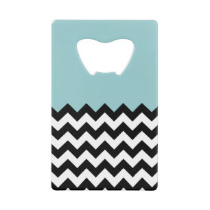 Schwarz-Weiß-Zigzag-Muster, Zickzack, blau Geldbeutel Flaschenöffner