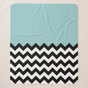 Schwarz-Weiß-Zigzag-Muster, Zickzack, blau Sherpadecke