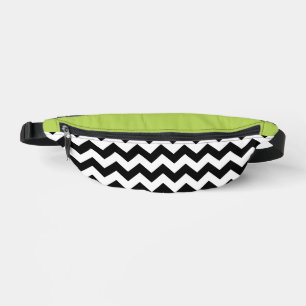 Schwarz-Weiß-Zigzag-Muster, Zickzack, grün Bauchtasche