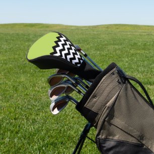 Schwarz-Weiß-Zigzag-Muster, Zickzack, grün Golf Headcover