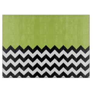 Schwarz-Weiß-Zigzag-Muster, Zickzack, grün Schneidebrett