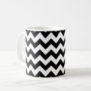 Schwarz-Weiß-Zigzag-Muster, Zickzack Muster Kaffeetasse