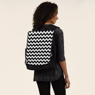 Schwarz-Weiß-Zigzag-Muster, Zickzack Muster Rucksack
