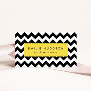 Schwarz-Weiß-Zigzag-Muster, Zickzack Muster Visitenkarte