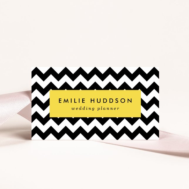 Schwarz-Weiß-Zigzag-Muster, Zickzack Muster Visitenkarte (Von Creator hochgeladen)