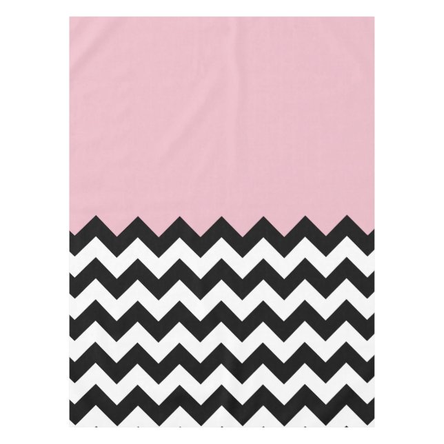 Schwarz-Weiß-Zigzag-Muster, Zickzack, rosa Tischdecke (Vorderseite)