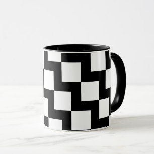 Schwarz-weiß ZigZag Tasse