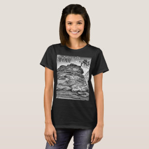 Schwarz-Weiß-Zion Bonsai Tree Landschaft Foto T-Shirt