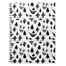 Schwarz-Weiß-Zirkus-Clowns-Gesichter