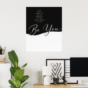 Schwarz-Weiß-Zitatposter – Minimalistische Wanddek Poster