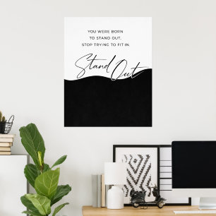 Schwarz-Weiß-Zitatposter – Minimalistische Wanddek Poster