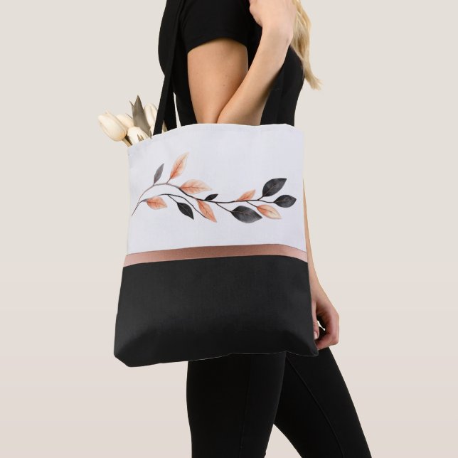 Schwarz-Weiß Zwei-Töne mit Blatt-Design (Von Nahem)