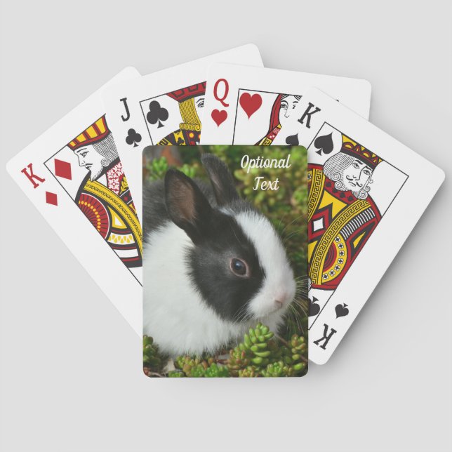 Schwarz-Weiß-Zwerg Mini Bunny Rabbit Spielkarten (Rückseite)