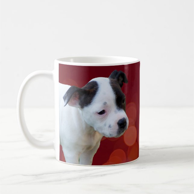 Schwarz-Weiß-Zwergpuppy Tasse (Links)